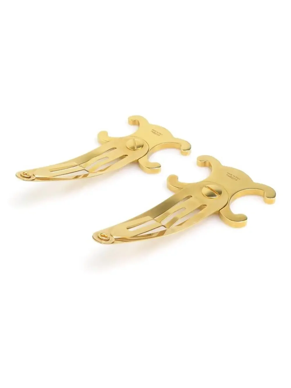 Auth Celine Triomphe Hair Pin Gold #329692C35B